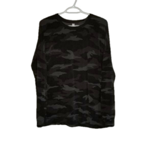 Athleta Tencel/Modal Camo Crew Neck Long Sleeve Sweater Label Reads Size Large